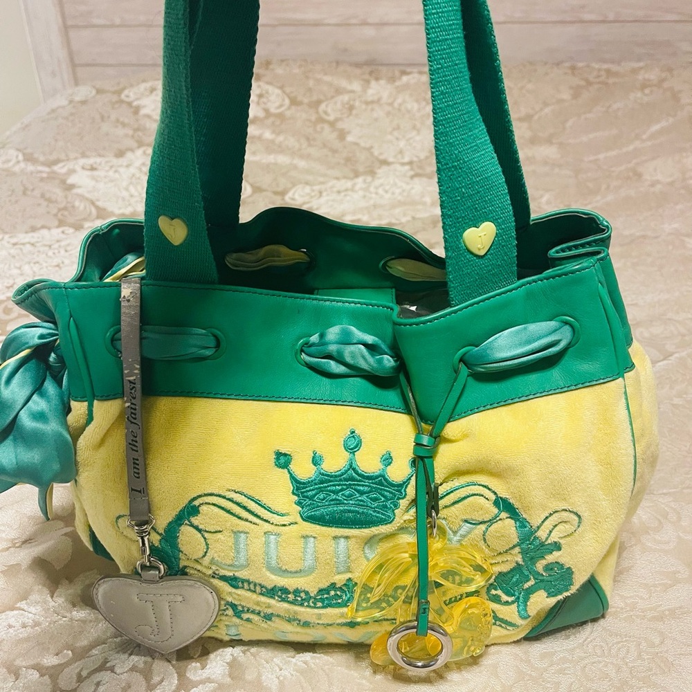 Juicy Couture Green and Yellow Baby Bag